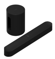 Sonos mini sub with Sonos beam in black