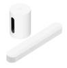 Sonos mini sub with Sonos beam in white