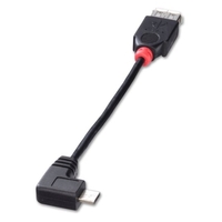0.15m USB OTG Cable - Black,  Type Micro-A 90 Degree to Type A