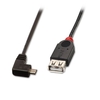 0.15m USB OTG Cable - Black,  Type Micro-B 90 Degree to Type A
