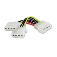 0.1m Power Adapter,  5.25" Power Male to 2 x 5.25" Power Female