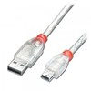 0.2m USB 2.0 Cable - Type A to Mini-B,  Transparent