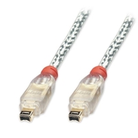 0.3m Premium FireWire Cable - 4 Pin Male to 4 Pin Male,  Transparent