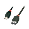 0.5m USB OTG Cable - Black,  Type Micro-B to Type A