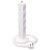 10 Way UK Mains Vertical Surge Protector Power Strip,  White,  2m