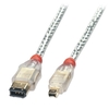 15m Premium FireWire Cable - 4 Pin Male to 6 Pin Male,  Transparent