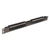 19" CAT5e 1U 16 Port RJ-45 Patch Panel,  Unshielded,  Black