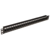 19" CAT5e 1U 24 Port RJ-45 Patch Panel,  Unshielded,  Black