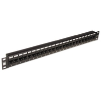19" CAT5e 1U 24 Port RJ-45 Patch Panel,  Unshielded,  Black