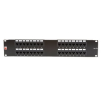 19" CAT5e 2U 32 Port RJ-45 Patch Panel,  Unshielded,  Black