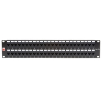 19" CAT5e 2U 48 Port RJ-45 Patch Panel,  Unshielded,  Black