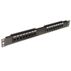 19" CAT6 1U 16 Port RJ-45 Patch Panel,  Unshielded,  Black