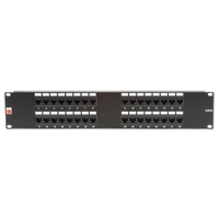 19" CAT6 2U 32 Port RJ-45 Patch Panel,  Unshielded,  Black