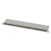19" CAT6A 0.5U 24 Port RJ-45 Patch Panel,  Shielded,  Silver