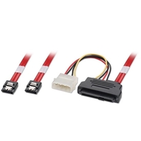 1m 2 x SATA (Latching) to SAS + 5.25" Power Cable