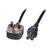 1m Mains Clover Leaf Power Lead,  UK 3 Pin Plug