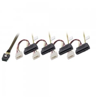 1m Mini SAS to 4 x SAS & 5.25" Power Cable