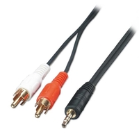 1m Premium Audio Cable - 3.5mm Stereo Jack Male to 2 x Phono Male