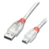 1m USB 2.0 Cable - Type A to Mini-B,  Transparent