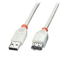 1m USB 2.0 Extension Cable - Type A Male to Female,  Grey