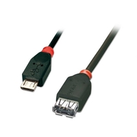 1m USB OTG Cable - Black,  Type Micro-B to Type A
