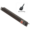 1U 6 Way UK Sockets,  Horizontal PDU with IEC C14 Cable