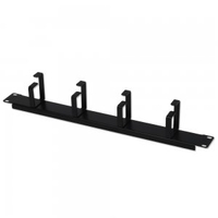 1U Horizontal Cable Management Panel with 4 Hoops