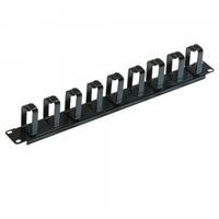 1U Horizontal Cable Management Panel with 9 Hoops