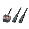 2.5m UK 3 Pin Mains to 2 x C7 Sockets,  