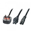 2.5m UK 3 Pin Mains to C7 & C5 Sockets,  