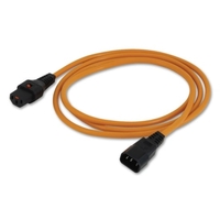 2m IEC Extension Lead with Locking IEC Connector,  Orange