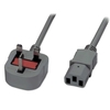 2m Mains Power Cable UK 3 Pin Plug to IEC C13