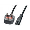 2m Mains Power Lead (Fig. 8),  UK 3 Pin Plug,  Black