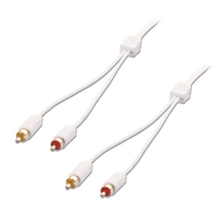 2m Premium Audio Cable - 2 x Phono Male to 2 x Phono Male,  White