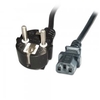 2m Schuko Mains Lead,  Black