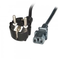 2m Schuko Mains Lead,  Black