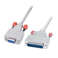 2m Serial Adapter Cable,  25 Way D Male to 9 Way D Female