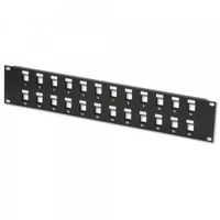 2U 24 Port Blank Keystone Patch Panel,  Black