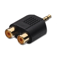 3.5mm Stereo Jack Male to 2 x RCA/Phono Female Audio Adapter