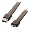 3m Flat USB 3.0 Cable - Type A Male to Micro-B Male,  Black