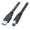 3m Flat USB 3.0 Cable - Type A to B,  Black