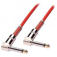 6m Guitar Lead - 1/4" Right Angled Jack to 1/4" Right Angled Jack,  Red