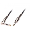 6m Guitar Lead - 1/4" Straight Jack to 1/4" Right Angled Jack,  Black