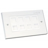 CAT5e Double Wall Plate with 4 x RJ-45 Shuttered Socket,  Unshielded