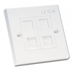 CAT5e Single Wall Plate with 2 x RJ-45 Shuttered Socket,  Unshielded