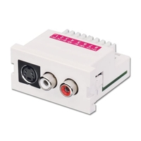 CAT5e/6 Modular AV Extender,  2 x RCA/Phono,  1 x S-Video Connections