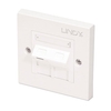 CAT6 Single Wall Plate with 1 x Angled RJ-45 Shuttered Socket,  Unshielded