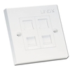 CAT6 Single Wall Plate with 2 x RJ-45 Shuttered Socket,  Unshielded