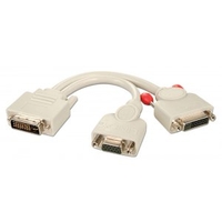 DVI-I Male to DVI-D Female + VGA Female Splitter Cable
