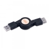 Retractable USB 2.0 Cable,  USB Type A Male to Type A Female,  80cm